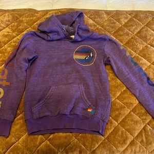 Aviator nation kids 6 purple hoodie with pockets